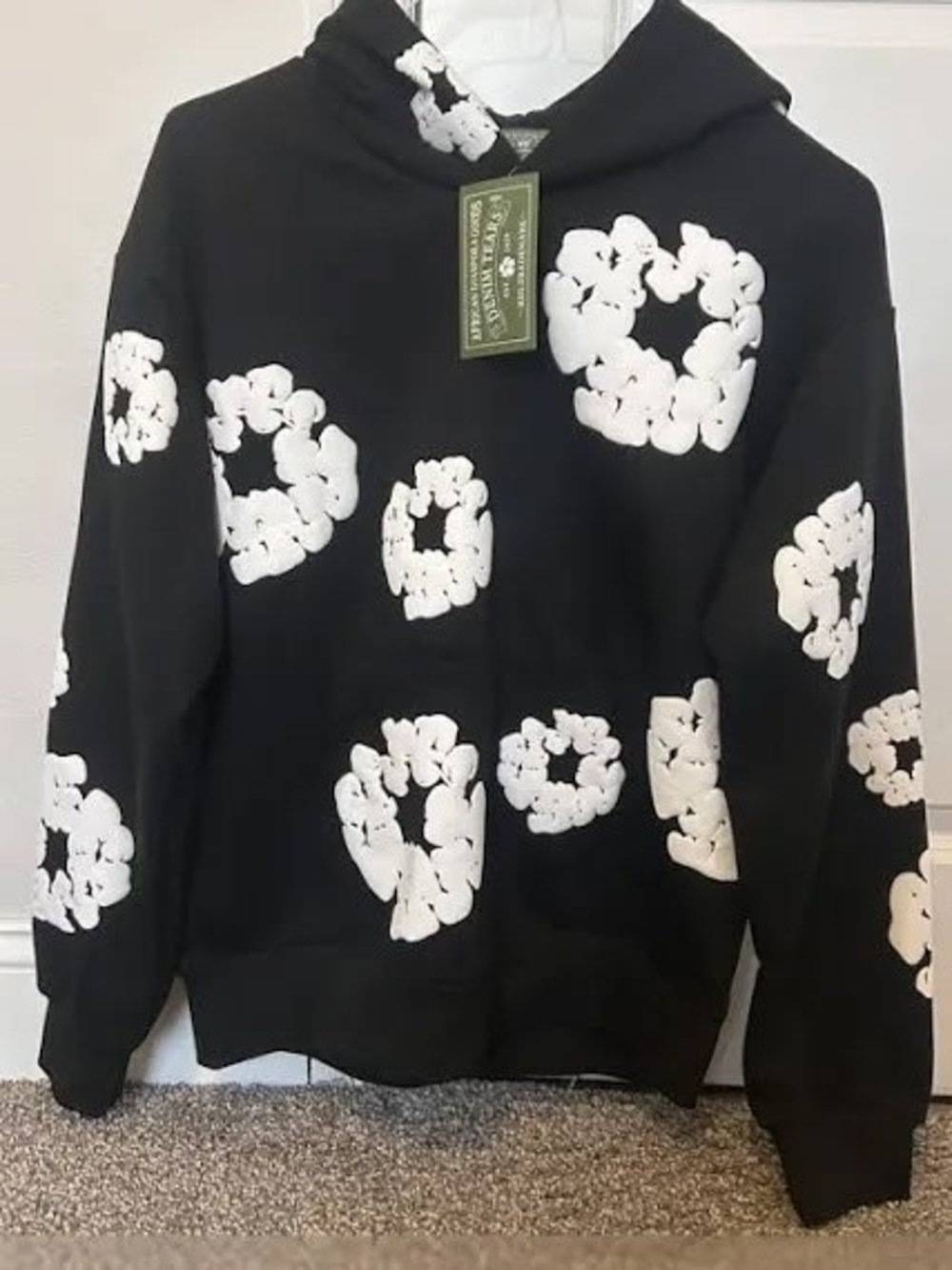 Denim Tears Black Cotton Wreath Hoodie